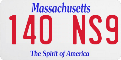 MA license plate 140NS9