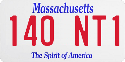 MA license plate 140NT1