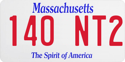 MA license plate 140NT2
