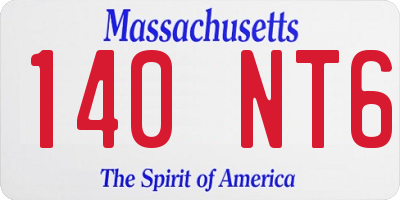 MA license plate 140NT6