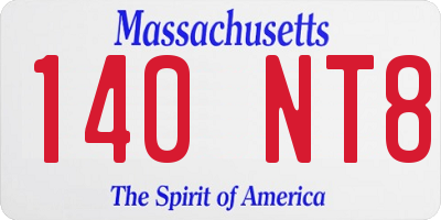 MA license plate 140NT8
