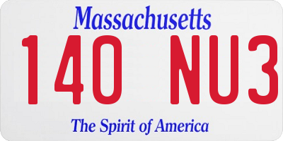 MA license plate 140NU3