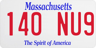 MA license plate 140NU9