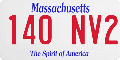 MA license plate 140NV2