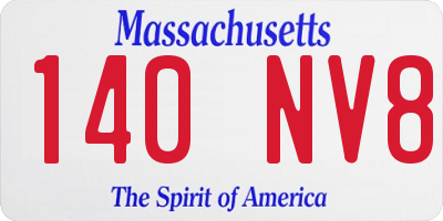 MA license plate 140NV8