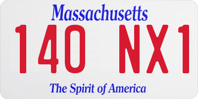 MA license plate 140NX1