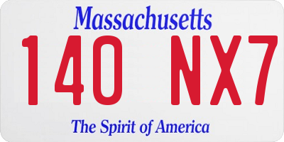 MA license plate 140NX7