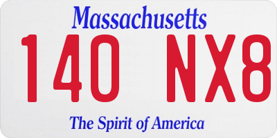 MA license plate 140NX8