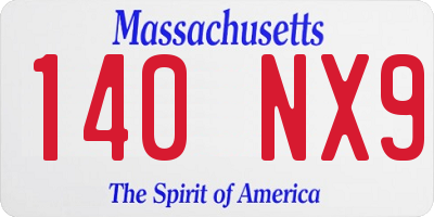 MA license plate 140NX9