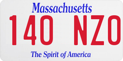 MA license plate 140NZ0