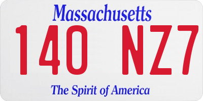 MA license plate 140NZ7