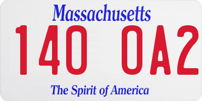 MA license plate 140OA2
