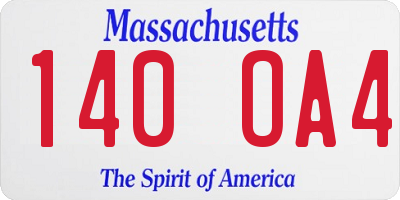 MA license plate 140OA4