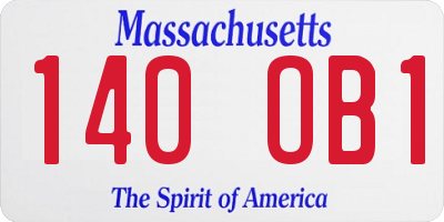 MA license plate 140OB1