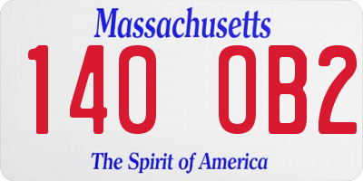 MA license plate 140OB2