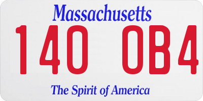 MA license plate 140OB4