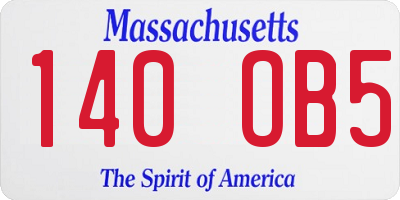 MA license plate 140OB5