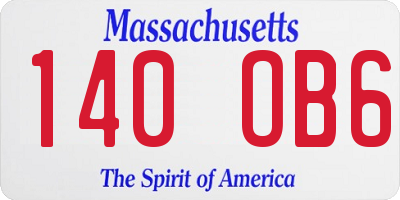MA license plate 140OB6