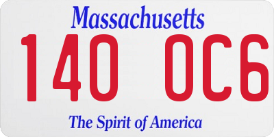 MA license plate 140OC6