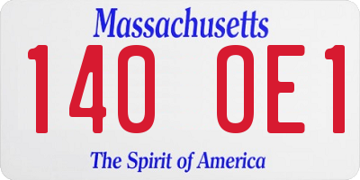 MA license plate 140OE1