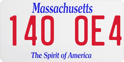 MA license plate 140OE4