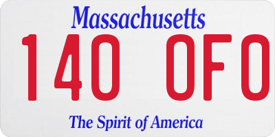 MA license plate 140OF0