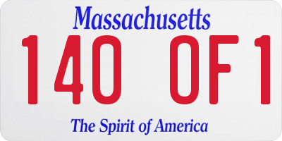 MA license plate 140OF1