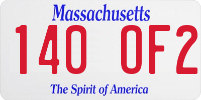 MA license plate 140OF2