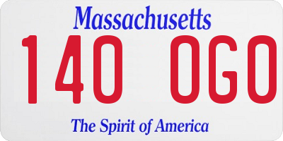 MA license plate 140OG0