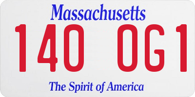 MA license plate 140OG1