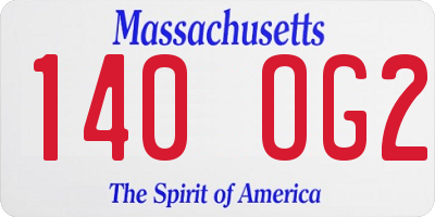 MA license plate 140OG2