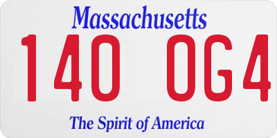 MA license plate 140OG4