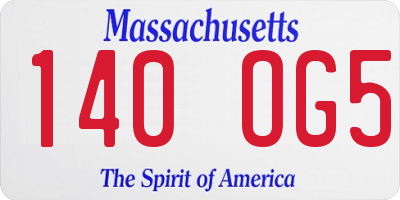 MA license plate 140OG5