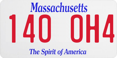 MA license plate 140OH4