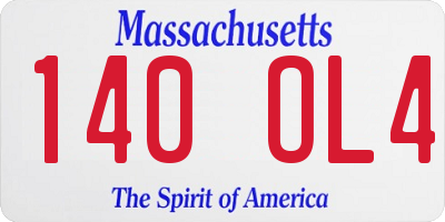 MA license plate 140OL4