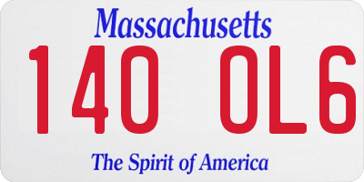 MA license plate 140OL6