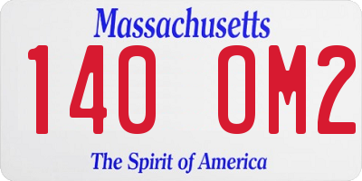 MA license plate 140OM2