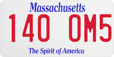 MA license plate 140OM5