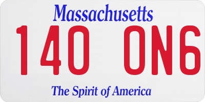 MA license plate 140ON6