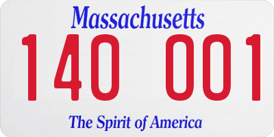 MA license plate 140OO1