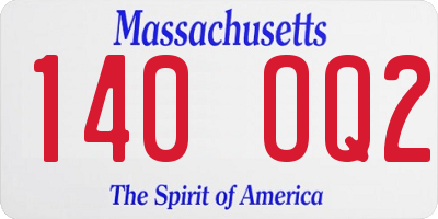 MA license plate 140OQ2
