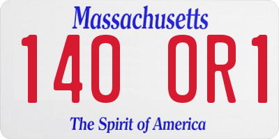 MA license plate 140OR1