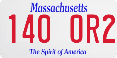 MA license plate 140OR2