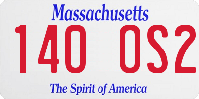 MA license plate 140OS2