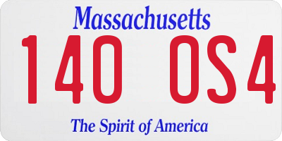 MA license plate 140OS4