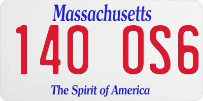 MA license plate 140OS6