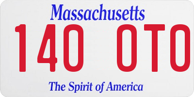 MA license plate 140OT0