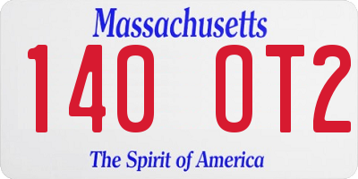 MA license plate 140OT2