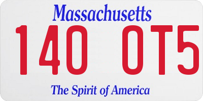 MA license plate 140OT5