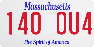 MA license plate 140OU4